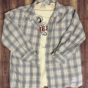 Plus Plaid Button-Up Shacket